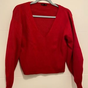 Dynamite Red V-Neck Sweater